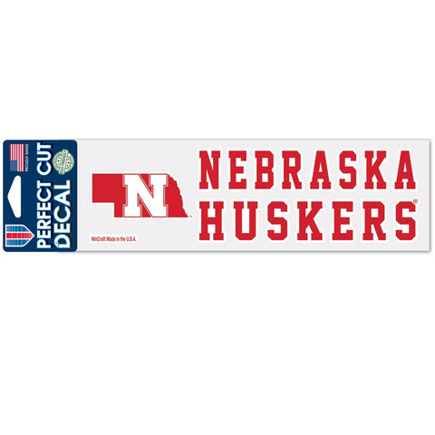 Nebraska Cornhuskers Decal 3x10 Perfect Cut Color