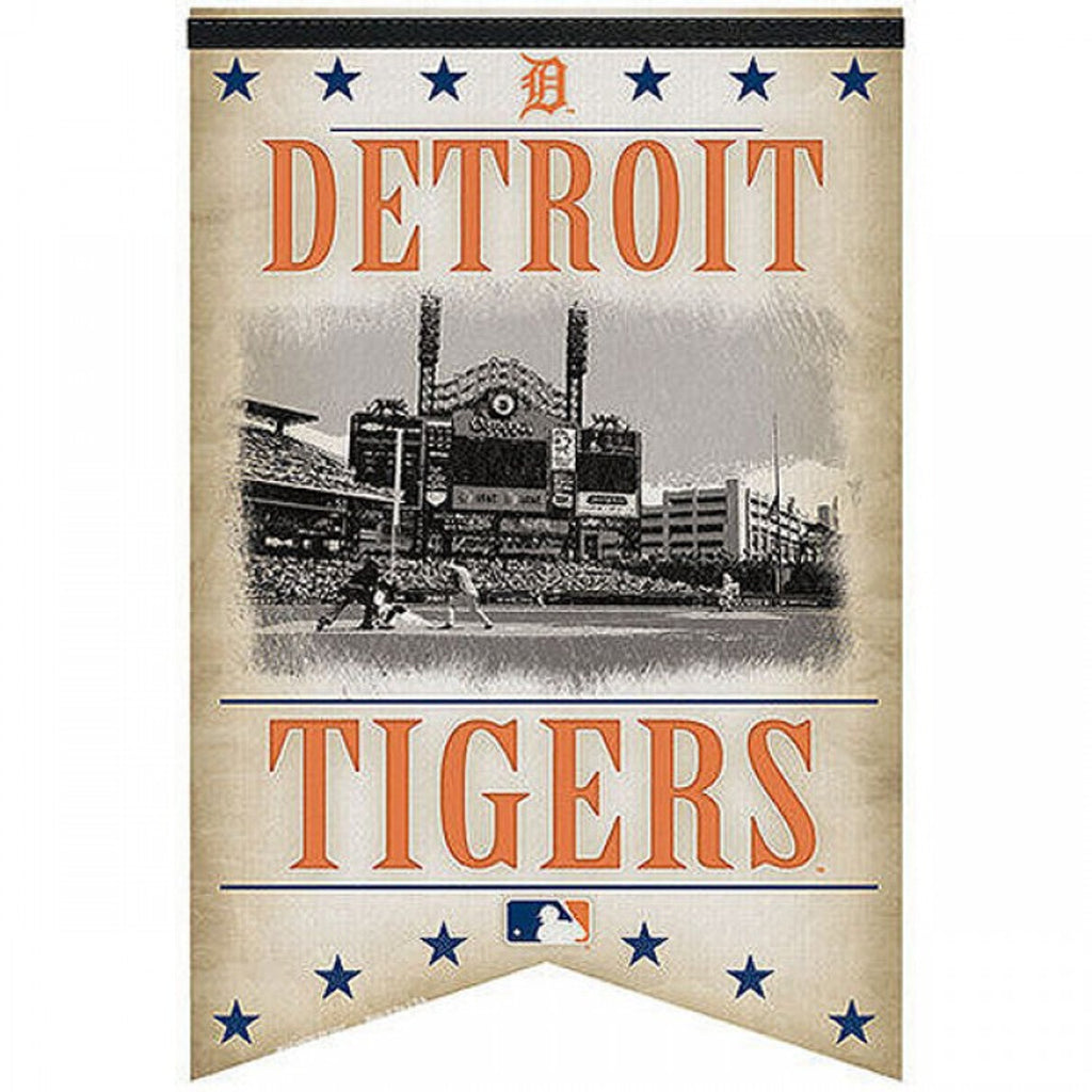 Detroit Tigers Banner 17x26 Pennant Style Premium Felt Stadium Design
