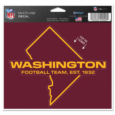 Washington Football Team Decal 5x6 Multi Use Color Cut to Logo Special Order