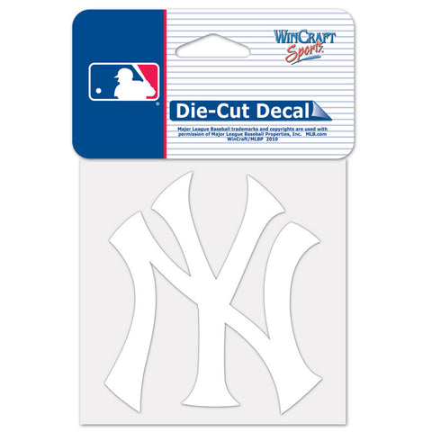 New York Yankees Decal 4x4 Perfect Cut White