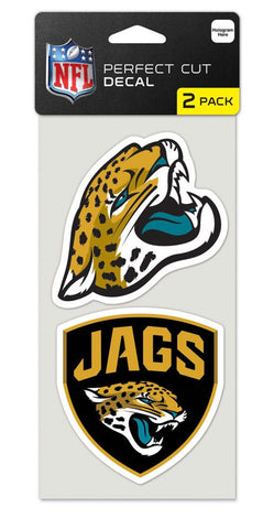 Jacksonville Jaguars Decal 4x4 Perfect Cut Set of 2