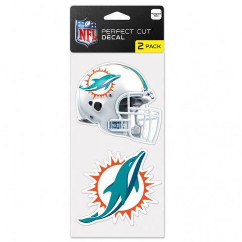 Miami Dolphins Decal 4x4 Perfect Cut Set of 2