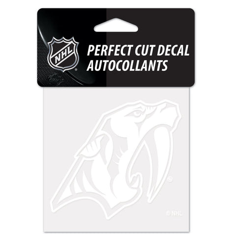 Nashville Predators Decal 4x4 Perfect Cut White