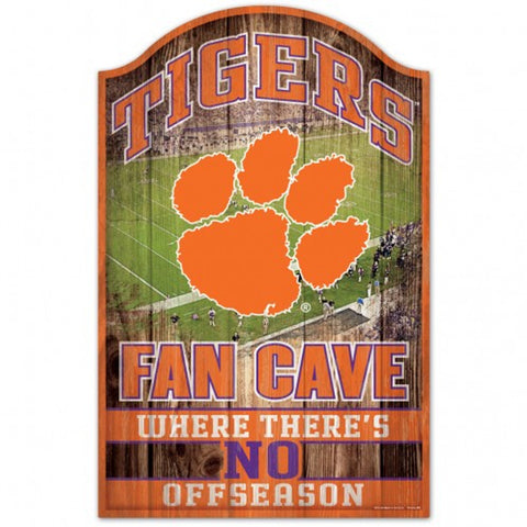 Clemson Tigers Sign 11x17 Wood Fan Cave Design - Special Order