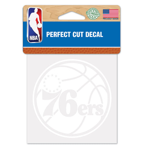 Philadelphia 76ers Decal 4x4 Perfect Cut White - Special Order