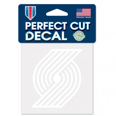 Portland Trail Blazers Decal 4x4 Perfect Cut White - Special Order