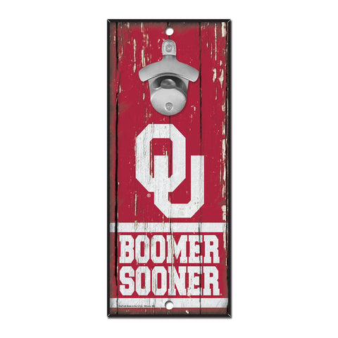 Oklahoma Sooners Sign Wood 5x11 Bottle Opener