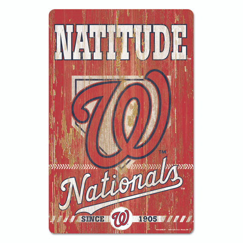 Washington Nationals Sign 11x17 Wood Slogan Design