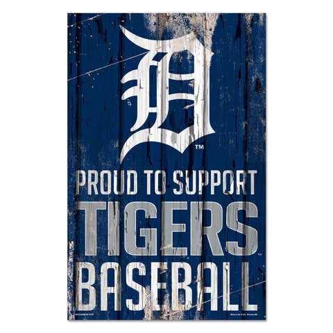 Detroit Tigers Sign 11x17 Wood Proud to Support Design - Special Order