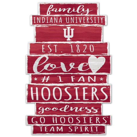 Indiana Hoosiers Sign 11x17 Wood Family Word Design