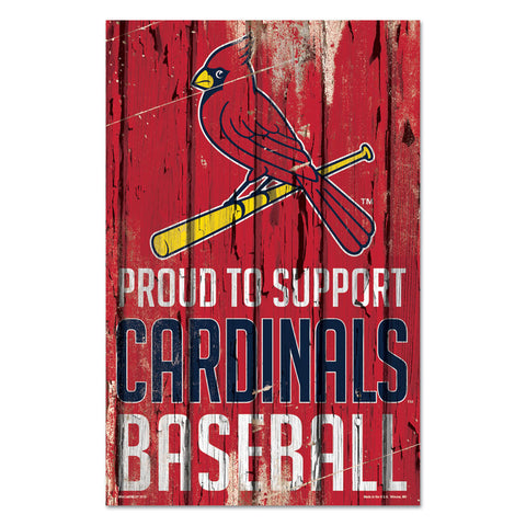 St. Louis Cardinals Sign 11x17 Wood Proud to Support Design