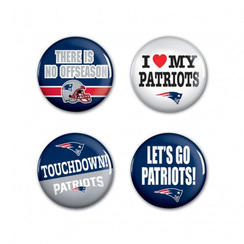 New England Patriots Buttons 4 Pack