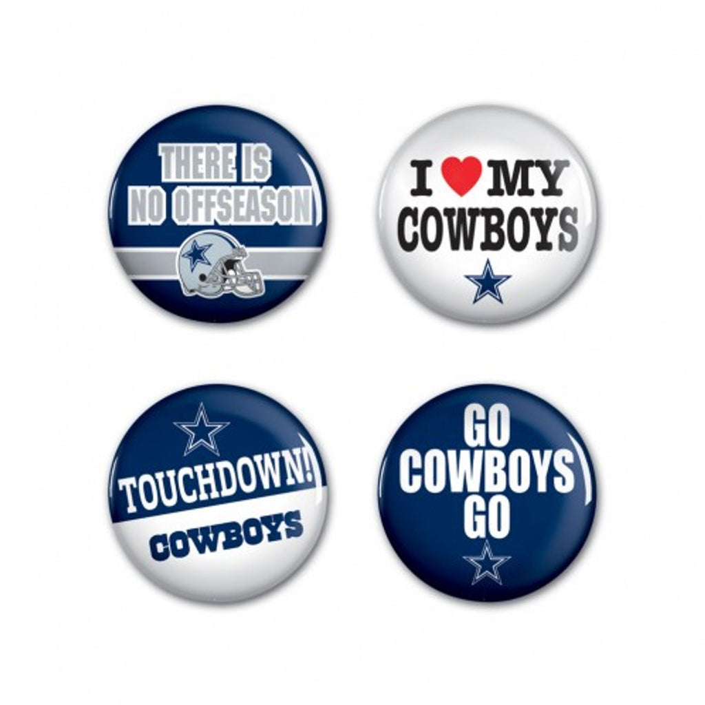 Dallas Cowboys Buttons 4 Pack