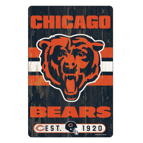 Chicago Bears Sign 11x17 Wood Slogan Design