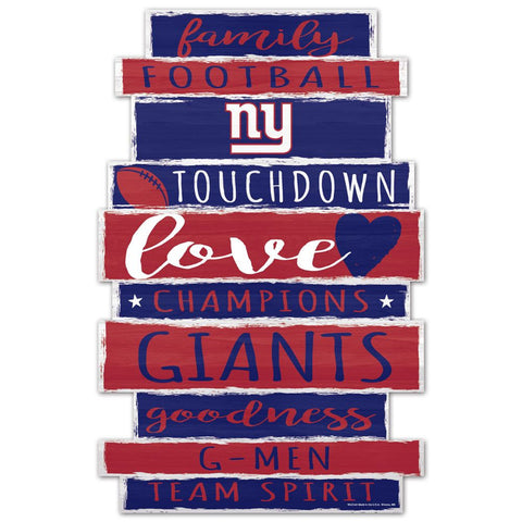 New York Giants Sign 11x17 Wood Family Word Design