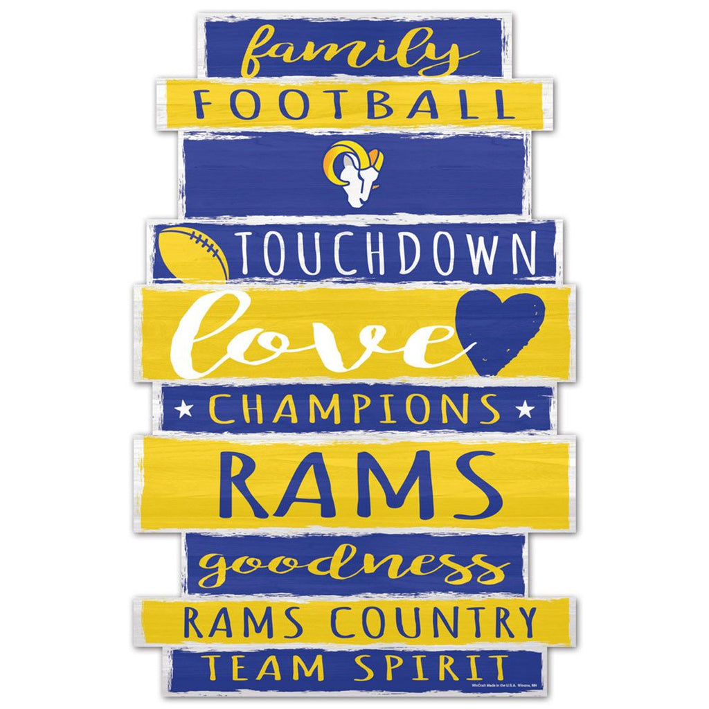 Los Angeles Rams Sign 11x17 Wood Family Word Design