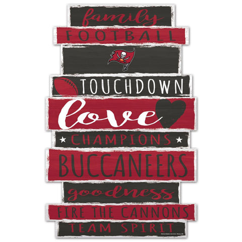 Tampa Bay Buccaneers Sign 11x17 Wood Family Word Design