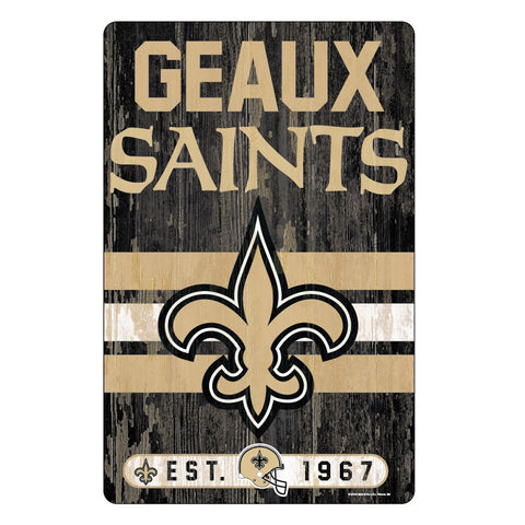 New Orleans Saints Sign 11x17 Wood Slogan Design