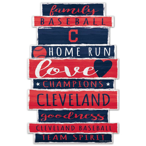 Cleveland Indians Sign 11x17 Wood Family Word Design