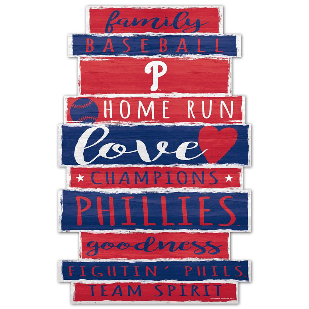 Philadelphia Phillies Sign 11x17 Wood Family Word Design