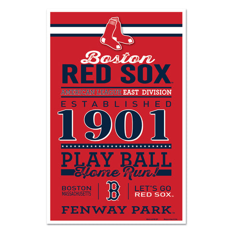 Boston Red Sox Sign 11x17 Wood Wordage Design