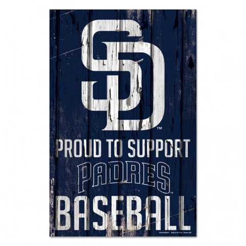 San Diego Padres Sign 11x17 Wood Proud to Support Design - Special Order