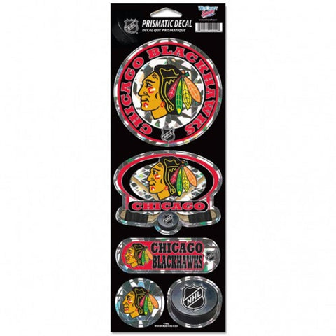 Chicago Blackhawks Decal 4x11 Die Cut Prismatic Style - Special Order
