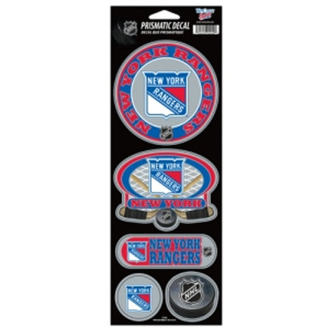 New York Rangers Decal 4x11 Die Cut Prismatic Style - Special Order