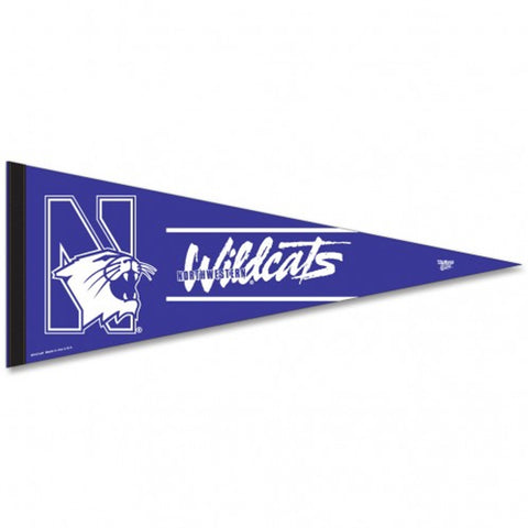 Northwestern Wildcats Pennant 12x30 Premium Style - Special Order