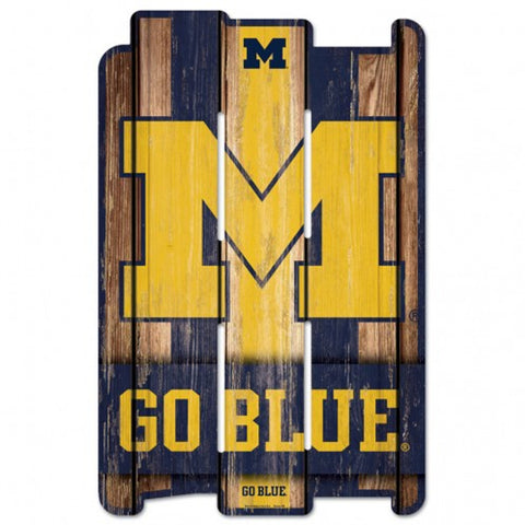 Michigan Wolverines Sign 11x17 Wood Fence Style