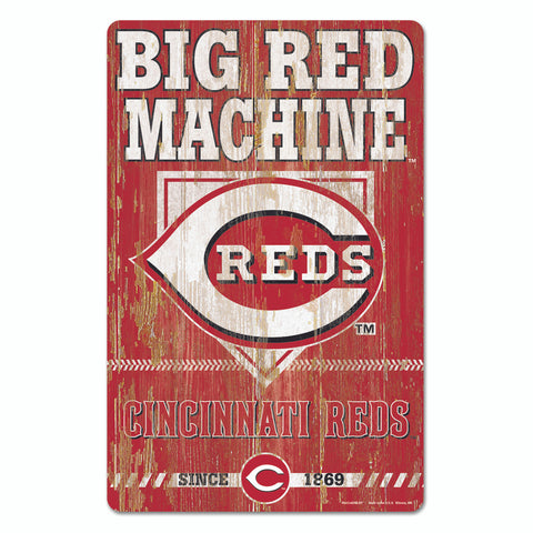 Cincinnati Reds Sign 11x17 Wood Slogan Design