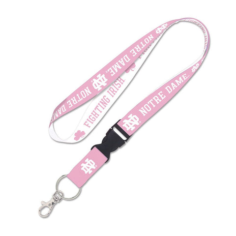 Notre Dame Fighting Irish Lanyard with Detachable Buckle Pink - Special Order