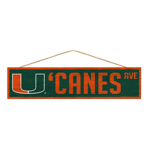Miami Hurricanes Sign 4x17 Wood Avenue Design - Special Order