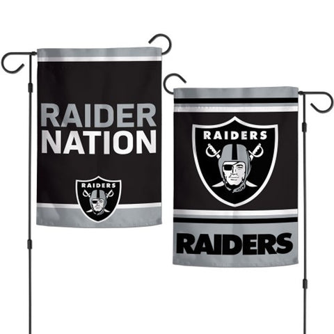 Las Vegas Raiders Flag 12x18 Garden Style 2 Sided Slogan Design - Special Order