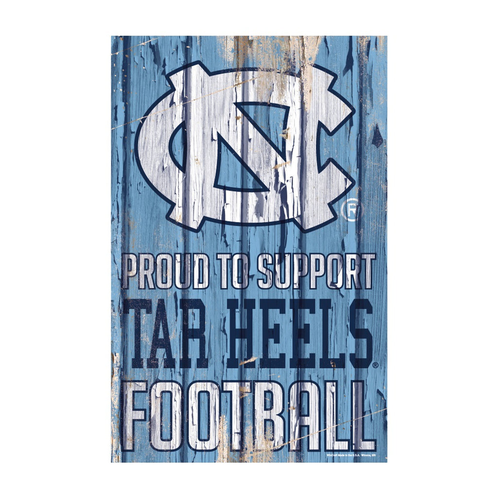 North Carolina Tar Heels Sign 11x17 Wood Proud to Support Design - Special Order