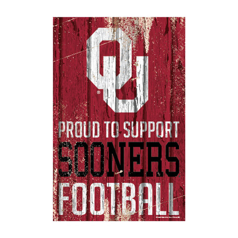 Oklahoma Sooners Sign 11x17 Wood Proud to Support Design
