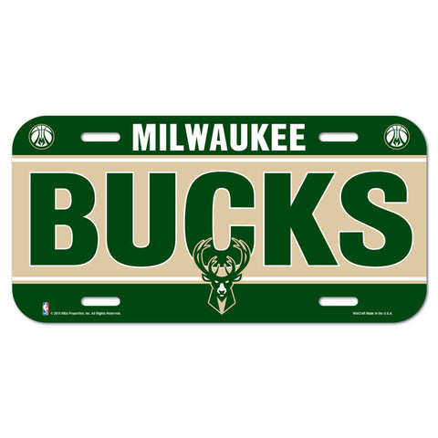 Milwaukee Bucks License Plate Plastic