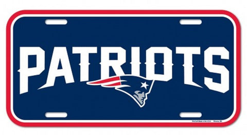New England Patriots License Plate Plastic