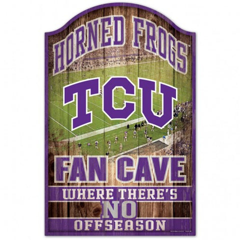 TCU Horned Frogs Sign 11x17 Wood Fan Cave Design - Special Order