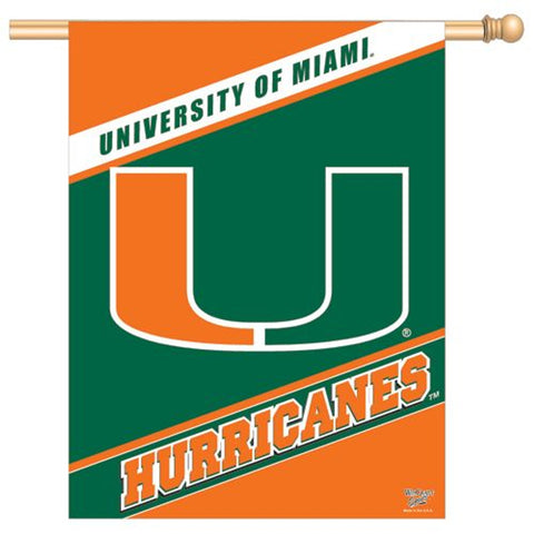 Miami Hurricanes Banner 28x40 Vertical - Special Order