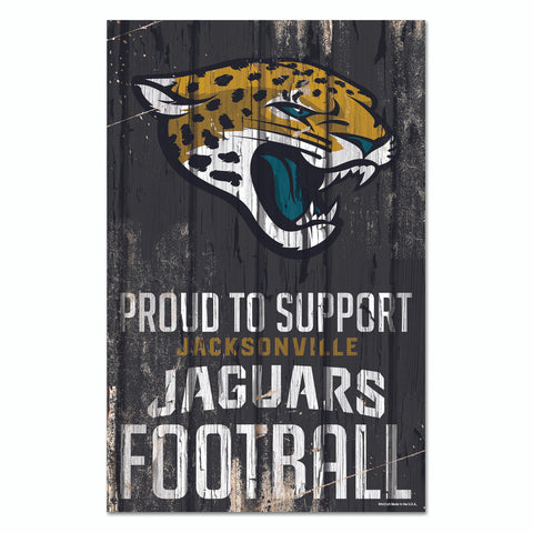 Jacksonville Jaguars Sign 11x17 Wood Proud to Support Design