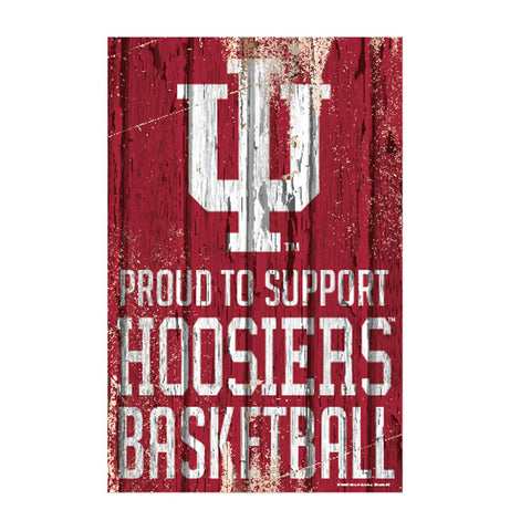 Indiana Hoosiers Sign 11x17 Wood Proud to Support Design - Special Order