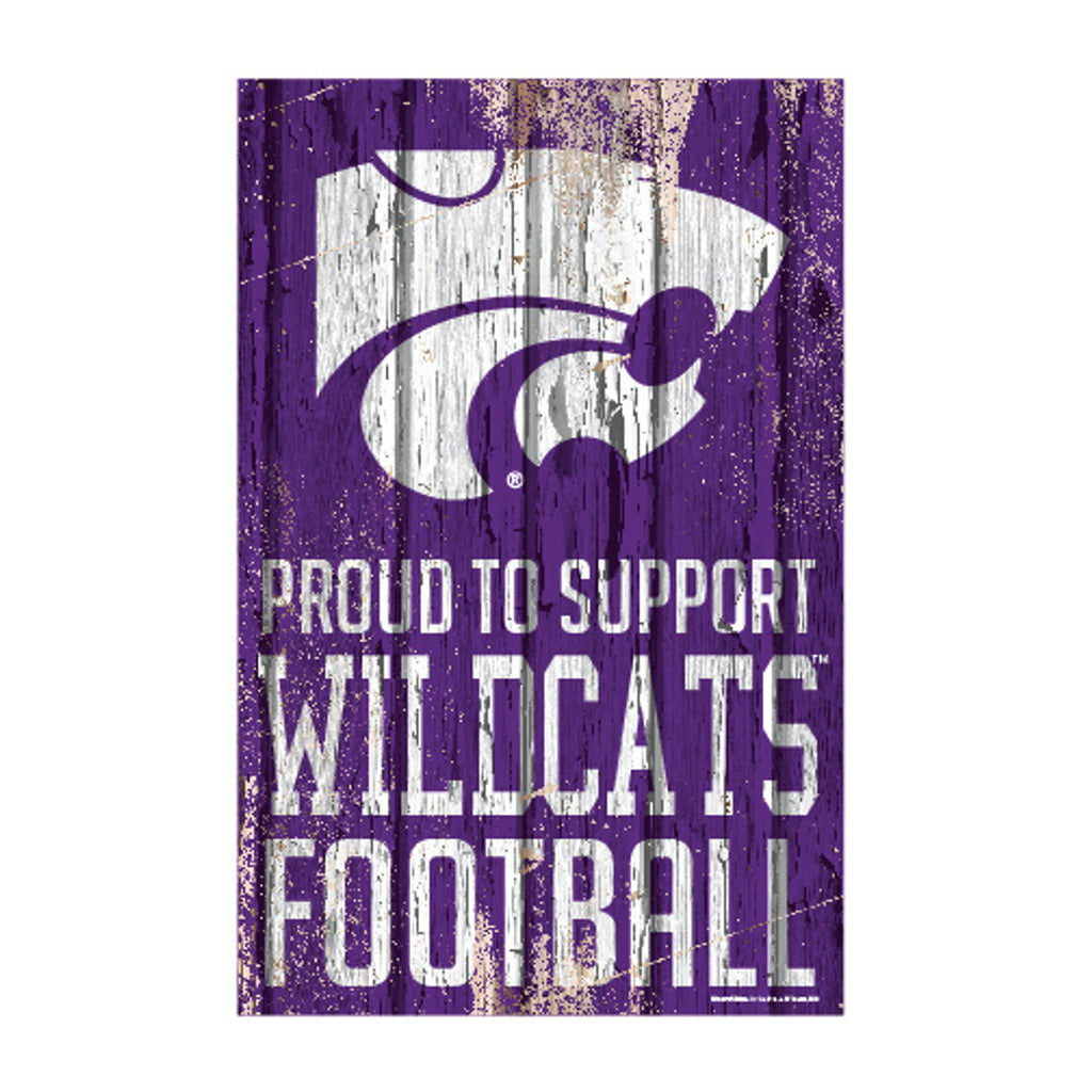 Kansas State Wildcats Sign 11x17 Wood Proud to Support Design