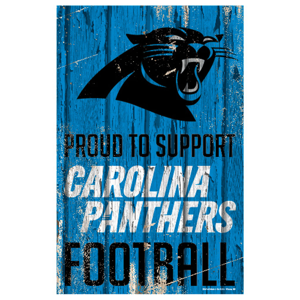 Carolina Panthers Sign 11x17 Wood Proud to Support Design