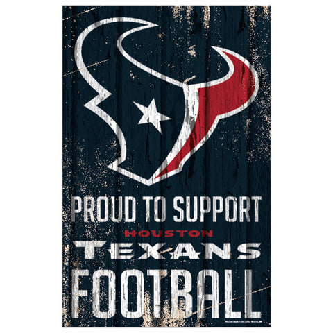 Houston Texans Sign 11x17 Wood Proud to Support Design