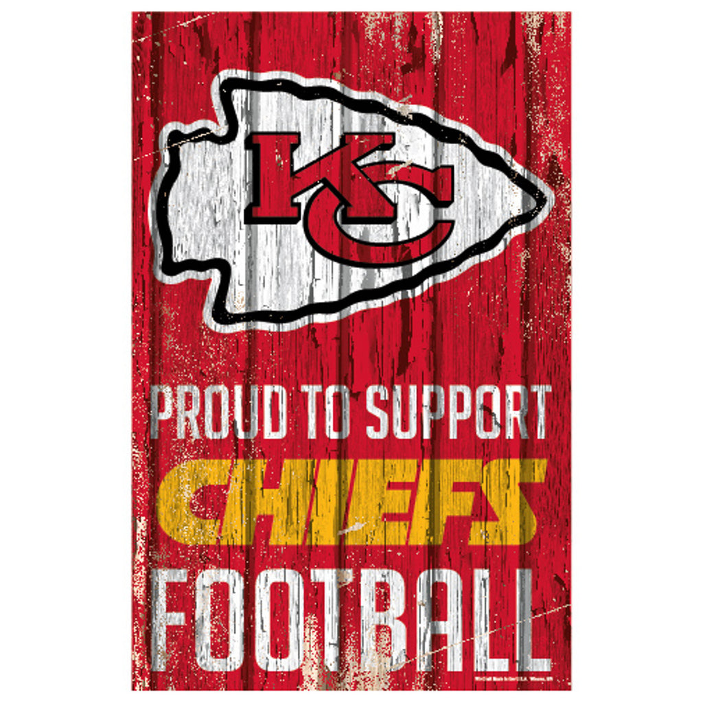 Kansas City Chiefs Sign 11x17 Wood Proud to Support Design