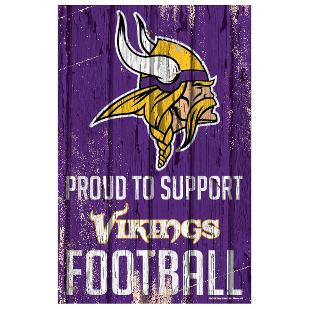 Minnesota Vikings Sign 11x17 Wood Proud to Support Design