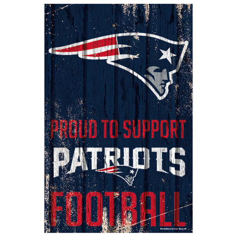 New England Patriots Sign 11x17 Wood Proud to Support Design