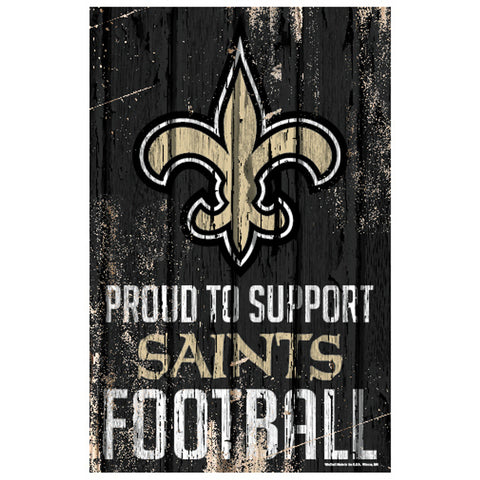 New Orleans Saints Sign 11x17 Wood Proud to Support Design