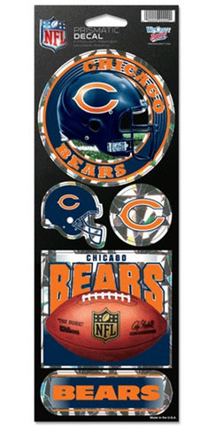 Chicago Bears Decal 4x11 Die Cut Prismatic Style
